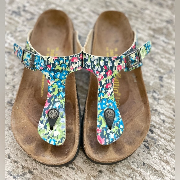 Birkenstock Papillio Gizeh Sandals Womens Siz 39 US 8 Cork Fresh Boho Flowers - Picture 3 of 9